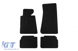 Double-layer carpet floor mats suitable for BMW 5 series E34 1988-1995, made of Rex fabric, set of 4 pieces, black - ABFMB6021682