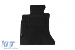 Double-layer carpet floor mats suitable for BMW 5 series F10 sedan, F11 estate 2013-2017, set of 4 pieces, black-image-6240531