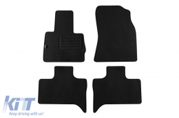 Double-layer carpet floor mats suitable for BMW X5 E53 2000-2007, made of Rex fabric, set of 4 pieces, black - ABFMB6021677