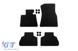 Double-layer carpet floor mats suitable for BMW X5 G05 after 2018, set of 4 pieces, black - ABFMB6021712