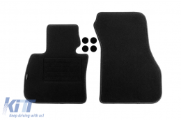 Double-layer carpet floor mats suitable for BMW X1 F48 after 2015 X-Drive, X2 F39 after 2018, set of 4 pieces, black-image-6240828