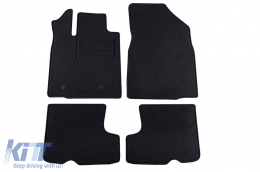 Double-layer carpet floor mats suitable for Dacia Sandero, Sandero Stepway 2008-2012, set of 4 pieces, black - ABFMD6021919