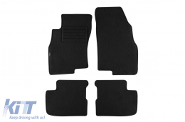 Double-layer carpet floor mats suitable for Fiat Grande Punto 2005-2012, Rex fabric, set of 4 pieces, black - ABFMF6021794