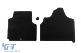 Double-layer carpet floor mats suitable for Fiat Scudo van 2007-2016, 2-3 seats, set of 2 pieces, black - ABFMF6021890