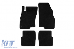 Double-layer carpet floor mats suitable for Fiat Punto EVO 2009-2015, made of Rex fabric, set of 4 pieces, black - ABFMF6021963