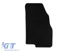 Double-layer carpet floor mats suitable for Fiat Punto EVO 2009-2015, made of Rex fabric, set of 4 pieces, black-image-6240579