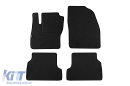 Double-layer carpet floor mats suitable for Ford Focus 2004-2011, made of Rex fabric, set of 4 pieces, black