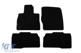 Double-layer carpet floor mats suitable for Ford Explorer Plug-In Hybrid after 2021, made of Rex fabric, set of 4 pieces, black - ABFMF6022028