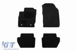 image-77-Double-layer carpet floor mats suitable for Ford Ecosport after 2018, made of Rex fabric, set of 4 pieces, black