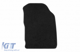 Double-layer carpet floor mats suitable for Ford Ecosport after 2018, made of Rex fabric, set of 4 pieces, black-image-6241242