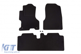Double-layer carpet floor mats suitable for Honda Civic 2001-2003, 5 doors, set of 3 pieces, black - ABFMH6021720