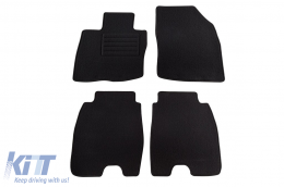Double-layer carpet floor mats suitable for Honda Civic 2006-2012, 5 doors with large rear mats, set of 4 pieces, black. - ABFMH6021968