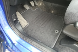 Double-layer carpet floor mats suitable for Honda Jazz 2008-2015 by Petex, Rex fabric, set of 4 pieces, black-image-6240607