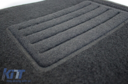 Double-layer carpet floor mats suitable for Honda Jazz 2008-2015 by Petex, Rex fabric, set of 4 pieces, black-image-6240611