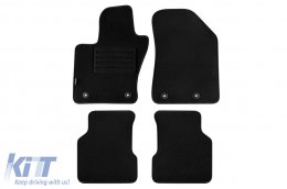 Double-layer carpet floor mats suitable for Jeep Compass after 2017, made of Rex fabric, set of 4 pieces, black - ABFMJ6021868