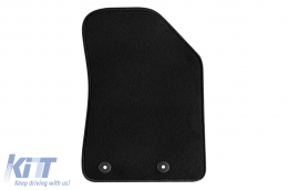 Double-layer carpet floor mats suitable for Jeep Compass after 2017, made of Rex fabric, set of 4 pieces, black-image-6240157