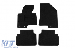 Double-layer carpet floor mats suitable for Kia Sportage 2010-2015, made of Rex fabric, set of 4 pieces, black - ABFMK6022071