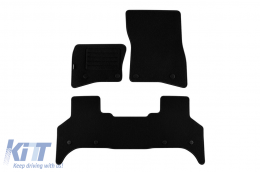 image-35-Double-layer carpet floor mats suitable for Land Rover Defender after 2020, made of Rex fabric, set of 3 pieces, black