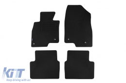Double-layer carpet floor mats suitable for Mazda 6 estate after 2012, made of Rex fabric, set of 4 pieces, black - ABFMM6021680