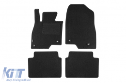 Double-layer carpet floor mats suitable for Mazda 3 hatchback, sedan 2013-2019, set of 4 pieces, black - ABFMM6021681