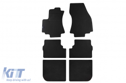 Double-layer carpet floor mats suitable for Opel Zafira 1999-2004, made from Rex fabric, set of 6 pieces, black - ABFMO6021831
