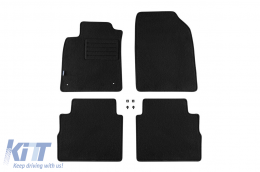 Double-layer carpet floor mats suitable for Opel Vectra C 2002-2004, made of Rex fabric, set of 4 pieces, black - ABFMO6021839