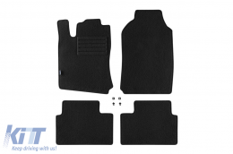 Double-layer carpet floor mats suitable for Opel Vectra B 1995-2003, made of Rex fabric, set of 4 pieces, black - ABFMO6021876
