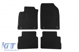 Double-layer carpet floor mats suitable for Opel Vectra C estate 2003-2009, Rex fabric, set of 4 pieces, black - ABFMO6021980