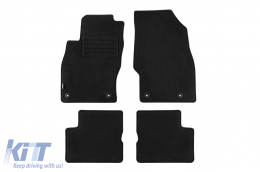 Double-layer carpet floor mats suitable for Opel Corsa D 2006-2014, made of Rex fabric, set of 4 pieces, black - ABFMO6022035