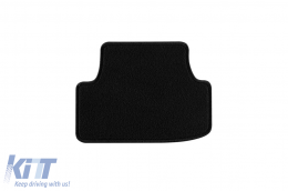 Double-layer carpet floor mats suitable for Seat Leon hatchback, estate 2012-2020, made of Rex fabric, set of 4 pieces, black-image-6240452