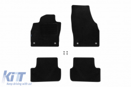 image-49-Double-layer carpet floor mats suitable for Seat Arona, Ibiza after 2017, made of Rex fabric, set of 4 pieces, black