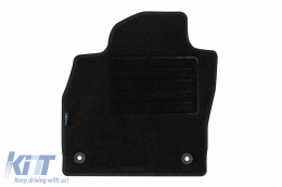 Double-layer carpet floor mats suitable for Seat Arona, Ibiza after 2017, made of Rex fabric, set of 4 pieces, black-image-6240780