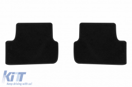 Double-layer carpet floor mats suitable for Seat Arona, Ibiza after 2017, made of Rex fabric, set of 4 pieces, black-image-6240782