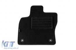 Double-layer carpet floor mats suitable for Skoda Karoq after 2017, made of Rex fabric, set of 4 pieces, black-image-6240708