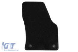 Double-layer carpet floor mats suitable for Skoda Karoq after 2017, made of Rex fabric, set of 4 pieces, black-image-6240709