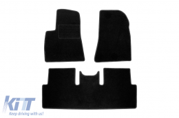 image-72-Double-layer carpet floor mats suitable for Tesla Model 3 after 2018, made of Rex fabric, set of 3 pieces, black