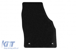 Double-layer carpet floor mats suitable for VW Polo after 2017, T-Cross after 2019, made of Rex fabric, set of 4 pieces, black-image-6239716