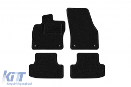 Double-layer carpet floor mats suitable for VW T-Roc after 2017, made of Rex fabric, set of 4 pieces, black - ABFMV6021747