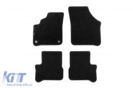 Double-layer carpet floor mats suitable for VW e-Up! after 2019, set of 4 pieces, black - ABFMV6021871