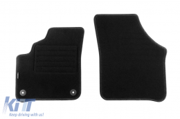 Double-layer carpet floor mats suitable for VW e-Up! after 2019, set of 4 pieces, black-image-6240171