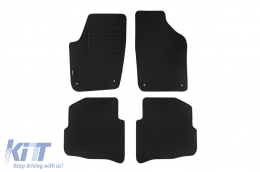 Double-layer carpet floor mats suitable for VW Polo 2001-2009 by Petex, Rex fabric, set of 4 pieces, black - ABFMV6022003