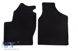 Double-layer carpet floor mats suitable for VW Sharan 1995-2000, made of Rex fabric, set of 2 pieces, black - ABFMV6022008