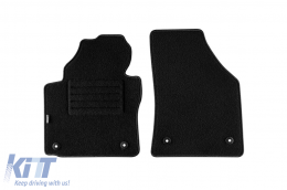 Double-layer carpet floor mats suitable for VW Caddy 2004-2015, Caddy 2015-2020, 2 seats, set of 2 pieces, black by Petex, Rex fabric. - ABFMV6022062