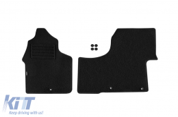 Double-layer carpet floor mats suitable for VW Crafter 2006-2017, 2-3 seats, set of 2 pieces, black - ABFMV6022094