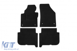image-67-Double-layer carpet floor mats suitable for VW Touran 2007-2015, with 5 seats, with oval openings, set of 4 pieces, black