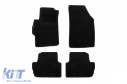 Double-layer carpet floor mats suitable for Renault Megane E-tec after 2022, made of Rex fabric, set of 4 pieces, black - ABFMR6021686