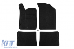 Double-layer carpet floor mats suitable for Renault Clio 2000-2005, made of Rex fabric, set of 4 pieces, black - ABFMR6021688
