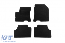 Double-layer carpet floor mats suitable for Hyundai Kona Electric 2018-2023, made of Rex fabric, set of 4 pieces, black - ABFMH6021701