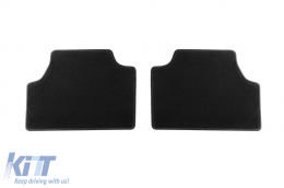 Double-layer carpet floor mats suitable for Hyundai Kona Electric 2018-2023, made of Rex fabric, set of 4 pieces, black-image-6239512