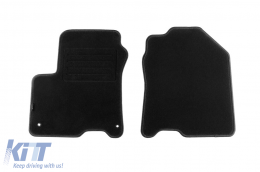 Double-layer carpet floor mats suitable for Hyundai Kona Electric 2019-2023, made of Rex fabric, set of 4 pieces, black-image-6239524